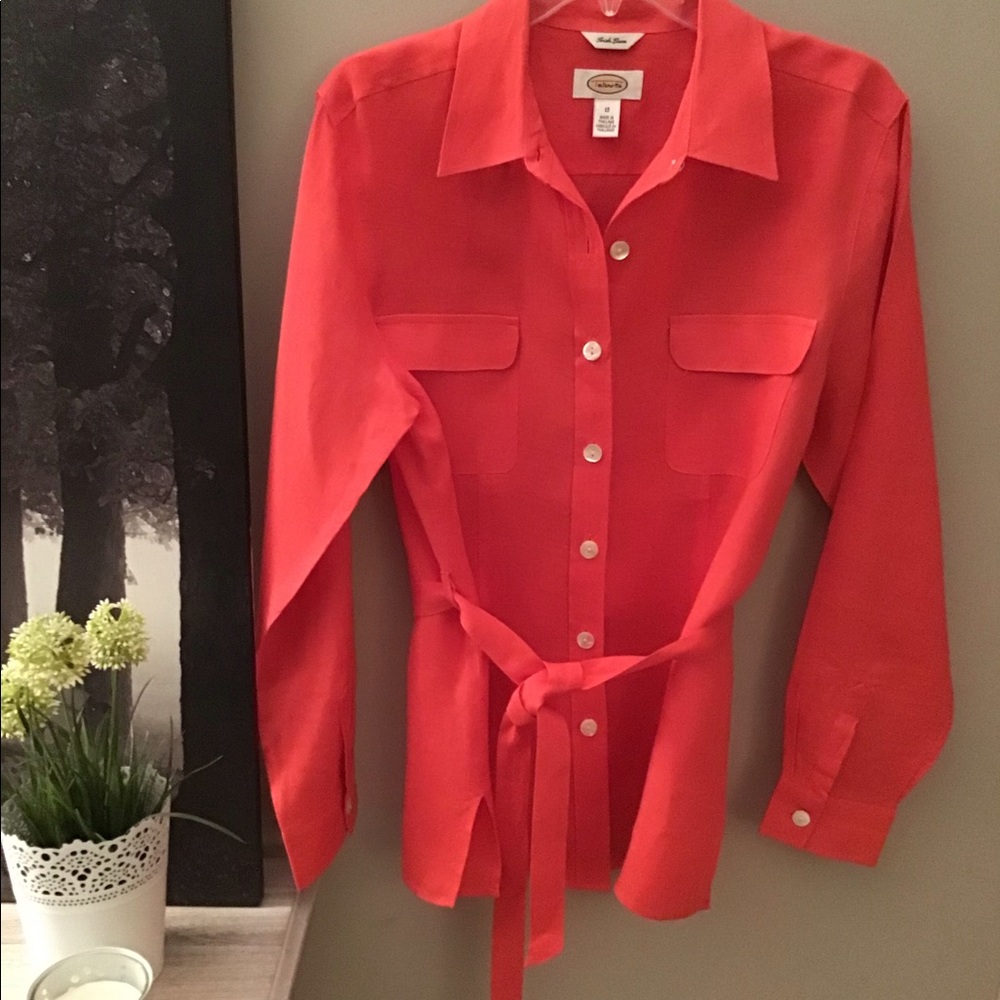 Talbots coral color button up shirt/jacket